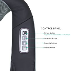 Massager has heat function that helps with blood circulation.